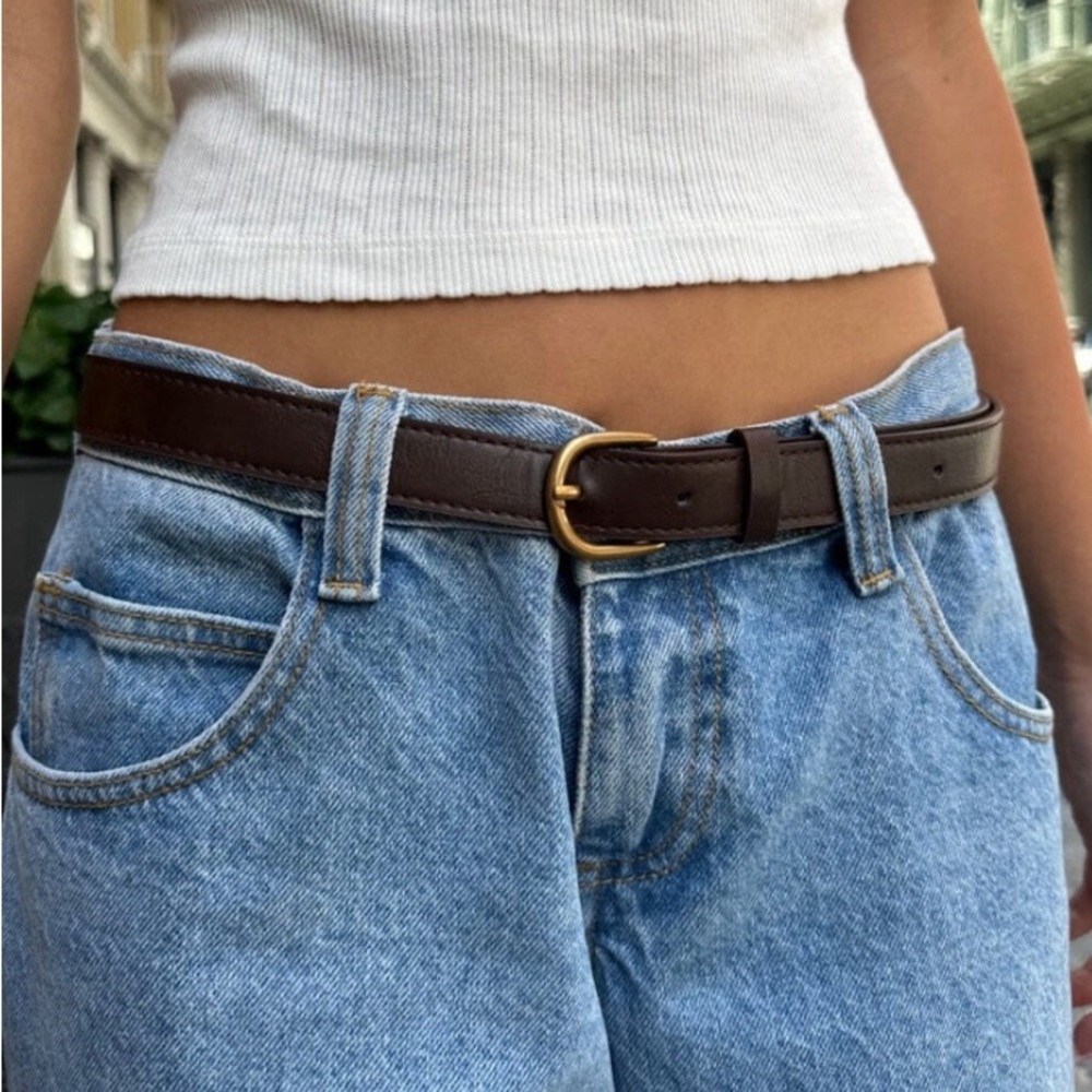 Brandy Melville  Brown Faux Leather Buckle  Belt